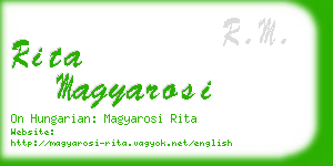 rita magyarosi business card